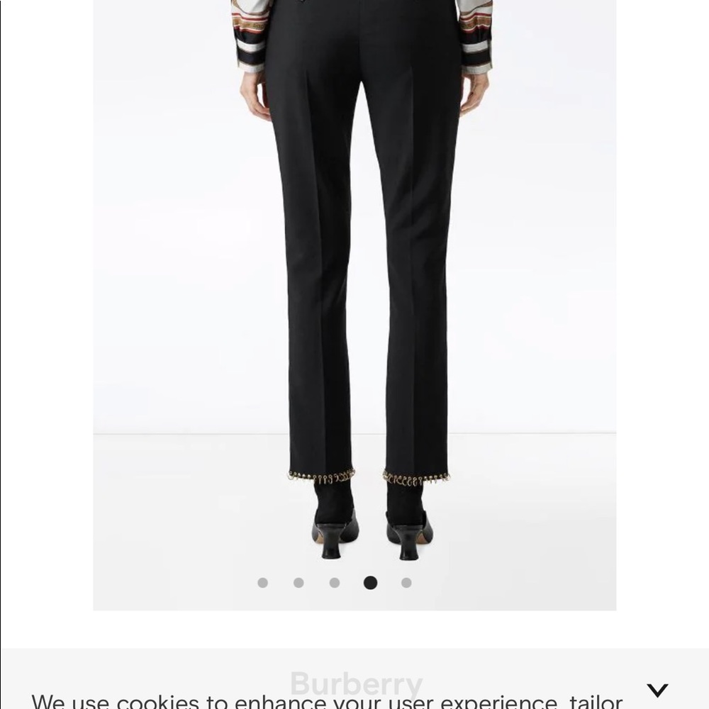 Nwt Burberry Ring-Pierced Wool Tailored Trousers 4